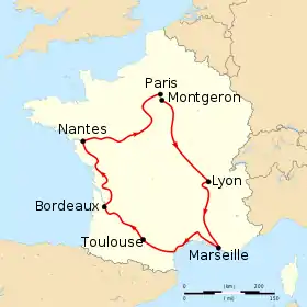 Karte Tour de France 1903
