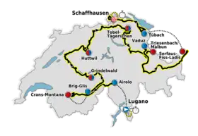 Karte 75. Tour de Suisse 2011