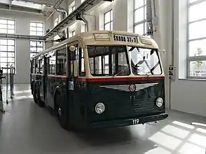 Historischer Obus des Typs 3Tr in Pilsen