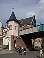 Widerlager der Brücke mit Treppenaufgang