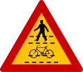 Paralleler Fußgänger- und Radfahrerüberweg