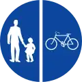 Getrennter Fuß- und Radweg