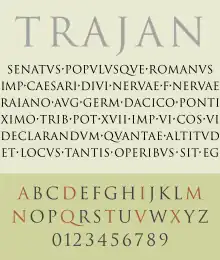 Schriftbeispiel für Trajan