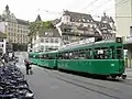 Basel: mittig laufender Beiwagen auf der Linie 3