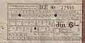 Nach 1929 ausgegebene Fahrkarte