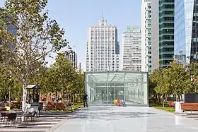 Blick auf den City Park über dem Busbahnhof
