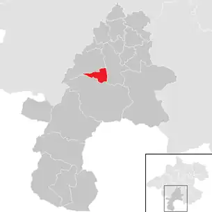 Lage der Gemeinde Traunkirchen im Bezirk Gmunden (anklickbare Karte)