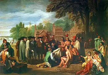 William Penn schließt einen Vertrag mit den Lenni Lenape (Gemälde von 1771)