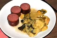 Treberwurst mit Lauch-Kartoffel-Gemüse