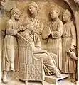Frisierszene, Detail des Elternpaarpfeilers (um 210/220)FO: NeumagenAO: Rheinisches Landesmuseum Trier