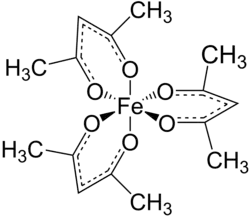 Strukturformel von Eisen(III)-acetylacetonat