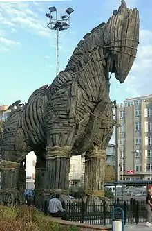 Trojanisches Pferd,Requisite des Films Troja, Çanakkale, Türkei