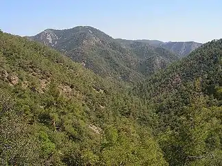 Das Troodos-Gebirge mit dem Olympos