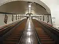 Hölzerne Rolltreppe