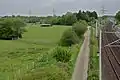 Bahndamm und Straßen in der Nähe des Hagenwegs