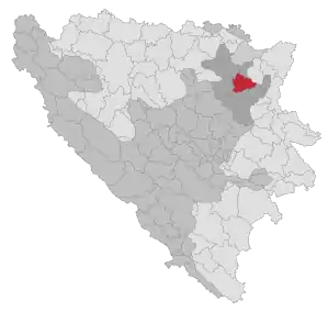 Lage der Gemeinde Tuzla in Bosnien und Herzegowina (anklickbare Karte)