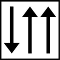 Fahrstreifentafel; Darstellung mit Gegenverkehr