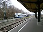 UBB-Zug am Bahnhof Ahlbeck an der Bahnstrecke Ducherow–Heringsdorf–Wolgaster Fähre