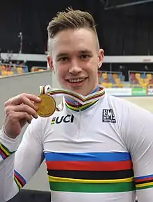 Mit jeweils drei Goldmedaillen die erfolgreichsten Sportler der EM: Lea Sophie Friedrich und Harrie Lavreysen