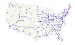 Karte des U.S. Highways 1