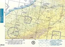 Militärische USAF Jet Navigation Karte, Maßstab 1: 2.000.000, Bereich Casablanca, 1955