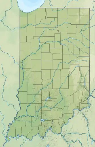 Reliefkarte: Indiana