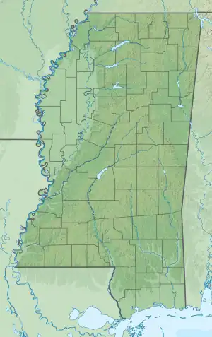 Reliefkarte: Mississippi
