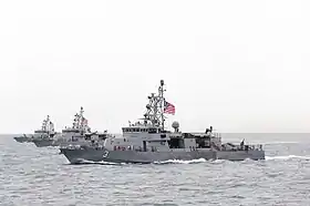 Die USS Hurricane, USS Typhoon und USS Chinook im persischen Golf, März 2015