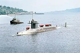 Die John C. Calhoun 1991 nahe der Küste