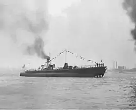 USS Moray (SS-300) kurz nach dem Stapellauf