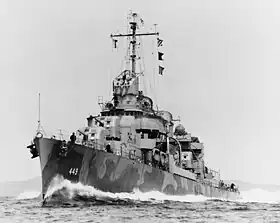 USS Nicholas (DD-449) im Oktober 1943