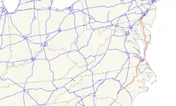 Karte des U.S. Highways 13