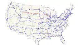 Karte des U.S. Highways 14