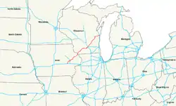 Karte des U.S. Highways 151
