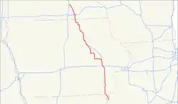 Karte des U.S. Highways 218
