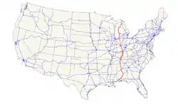 Karte des U.S. Highways 31