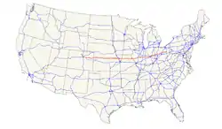 Karte des U.S. Highways 36