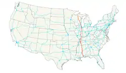 Karte des U.S. Highways 45
