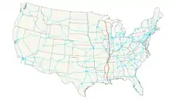 Karte des U.S. Highways 51