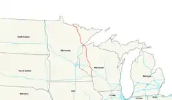 Karte des U.S. Highways 53