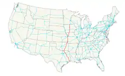 Karte des U.S. Highways 69