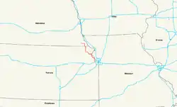 Karte des U.S. Highways 73