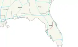 Karte des U.S. Highways 92