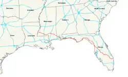 Karte des U.S. Highways 98