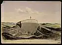 Ausgrabung des Borum Eshøj – Zeichn. J. M. Petersen 1879