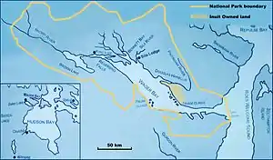 Karte der Wager Bay im Ukkusiksalik-Nationalpark