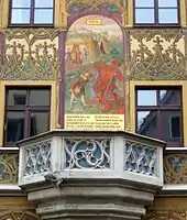 Wandmalerei über der Kanzel am Ulmer Rathaus