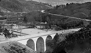 Ummigsbachbrücke im Unterlauf des Wahnbachs um 1930.