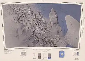 Kartenblatt der nördlichen Heritage Range mit dem Minnesota-Gletscher