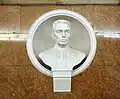 Büste von Bohomolez in einer Metro-Station in Kiew
